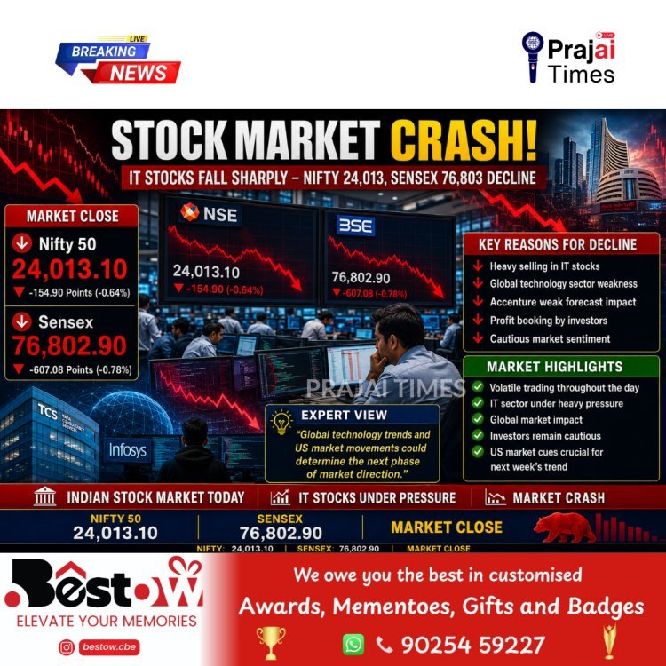 Indian Stock Market Ends Lower as IT Stocks Trigger Broad-Based Sell-Off