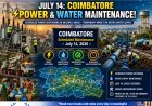 Coimbatore Power Shutdown and Water Supply Maintenance on July 14: Check Affected Areas