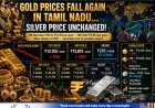 Tamil Nadu Gold & Silver Price Today: Gold Falls Further, Silver Prices Remain Unchanged