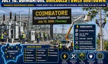 Coimbatore Power Shutdown on July 16: TANGEDCO Announces Scheduled Outage in Several Areas