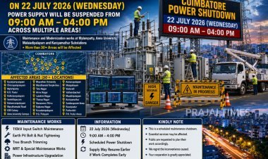 Coimbatore Power Shutdown on July 22, 2026: Complete List of Affected Areas and Timings
