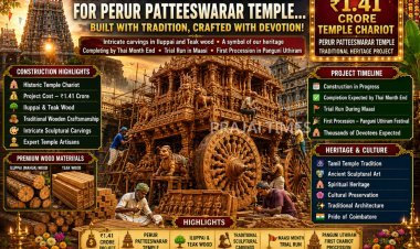 New ₹1.41 Crore Chariot for Perur Patteeswarar Temple Nears Completion in Coimbatore