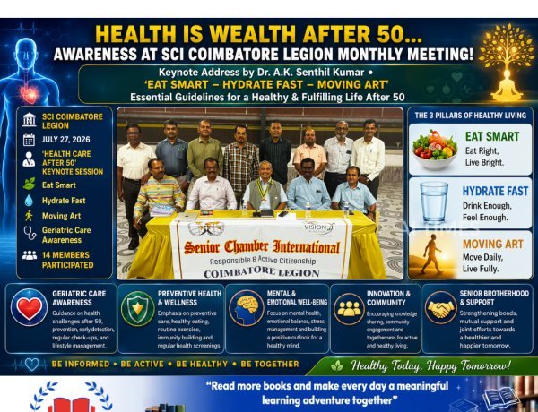 HEALTH CARE AFTER 50 AT FOREFRONT OF SCI MONTHLY MEET