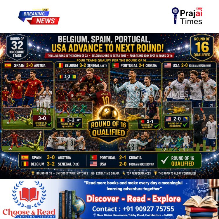 Belgium, Spain, Portugal & USA Advance to FIFA World Cup 2026 Round of 16