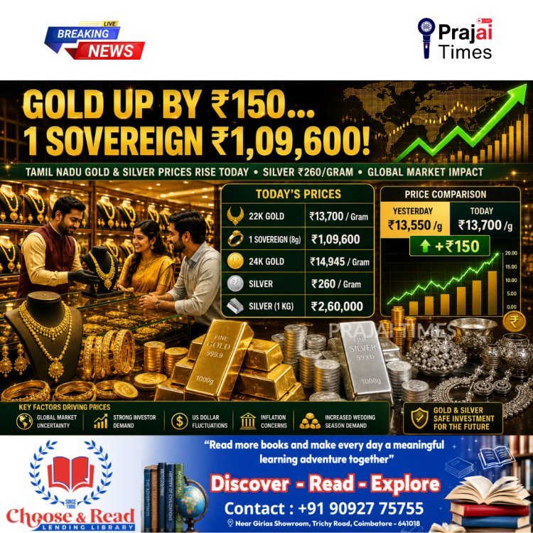Tamil Nadu Gold and Silver Prices Rise Today: Gold Jumps ₹150 Per Gram, Silver Up ₹5 on July 3, 2026