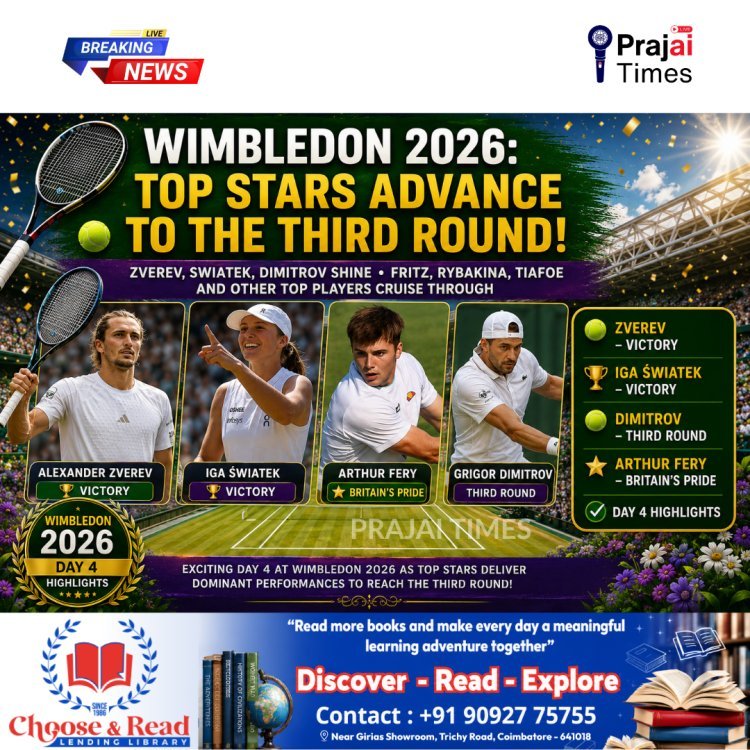 Wimbledon 2026 Day 4 Results: Zverev, Świątek, Dimitrov and Fritz Advance to Third Round