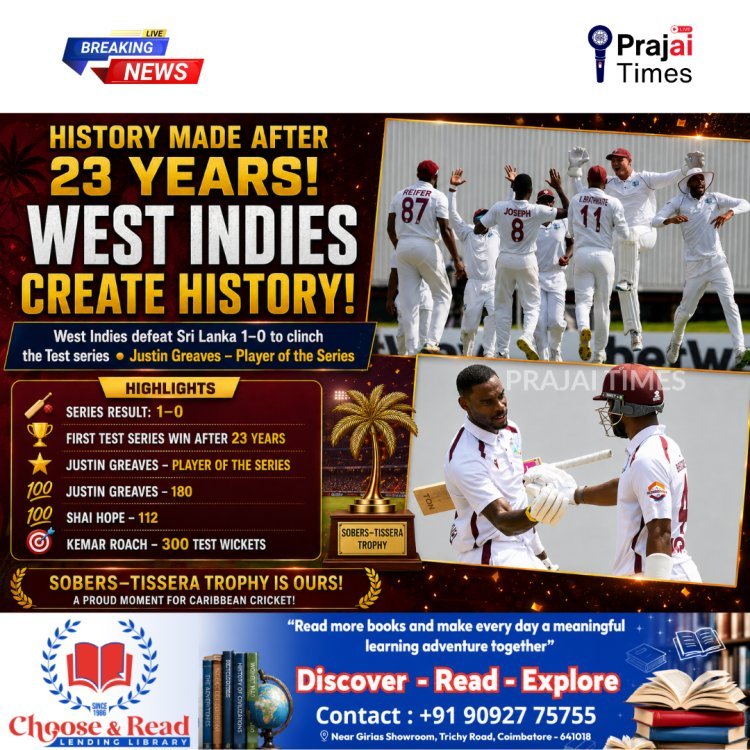 West Indies End 23-Year Wait with Historic Test Series Victory Over Sri Lanka