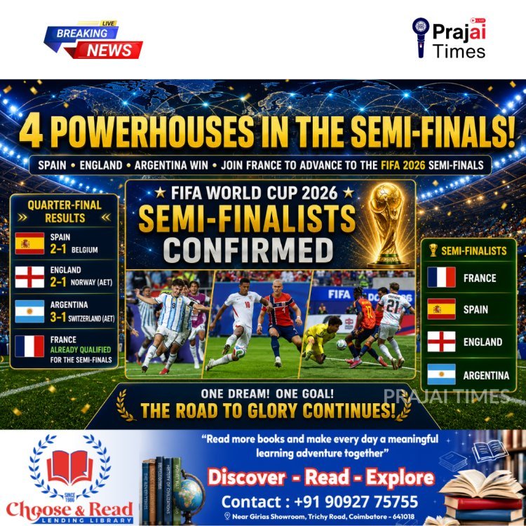 FIFA World Cup 2026 Semi-Finalists Confirmed: France, Spain, England and Argentina Advance