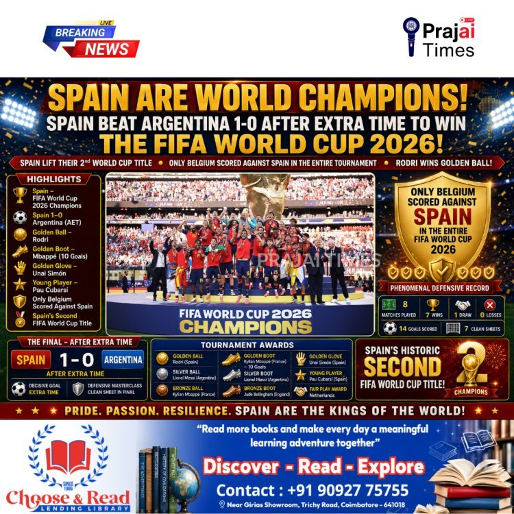 Spain Defeat Argentina 1-0 After Extra Time to Win FIFA World Cup 2026