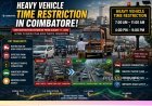 Coimbatore Heavy Vehicle Restrictions from August 17: New Peak-Hour Timings Announced