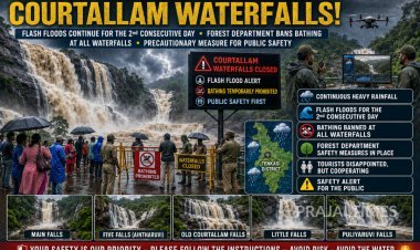 Courtallam Waterfalls Closed for Bathing as Flash Floods Continue for Second Day