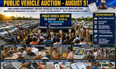 Coimbatore Police to Auction Unclaimed Vehicles on August 5: Registration Details Announced