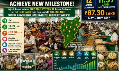 Coimbatore Amma Canteens Serve 11.39 Lakh Meals in Three Months, Record ₹87.30 Lakh in Sales