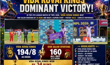 VIDA Kovai Kings Defeat SKM Salem Spartans by 34 Runs in TNPL 2026