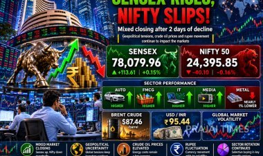 Indian Stock Market: Sensex Gains 114 Points, Nifty Ends Lower at 24,395