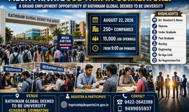 Mega Private Job Fair in Coimbatore on August 22: 15,000 Vacancies at Rathinam Global Deemed to be University