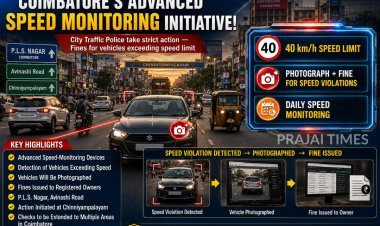 Coimbatore Traffic Police Launch Speed Monitoring: Fines for Vehicles Exceeding 40 km/h