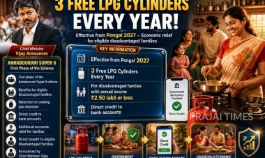 Tamil Nadu to Provide 3 Free LPG Cylinders Annually from Pongal 2027