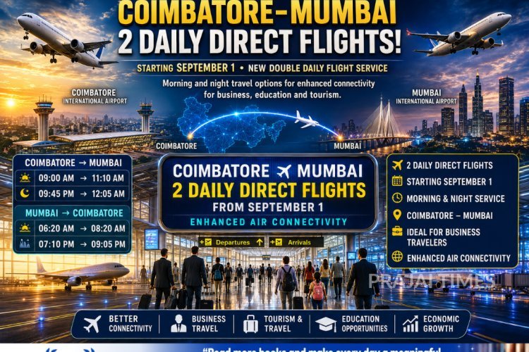 Air India Express to Launch Two Daily Direct Flights Between Coimbatore and Mumbai from September 1