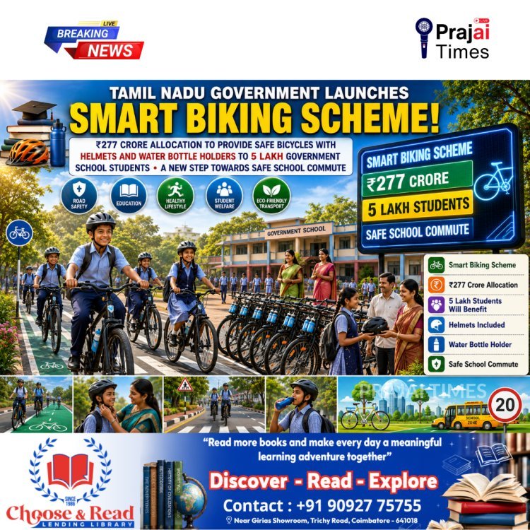 Tamil Nadu Launches Smart Biking Scheme with ₹277 Crore to Promote Safer School Commutes