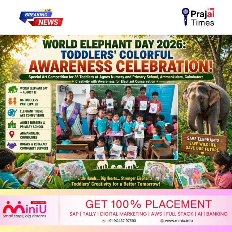 WORLD ELEPHANT DAY observed by AGNES SCHOOL with support of ROTARY AND ROTARACT