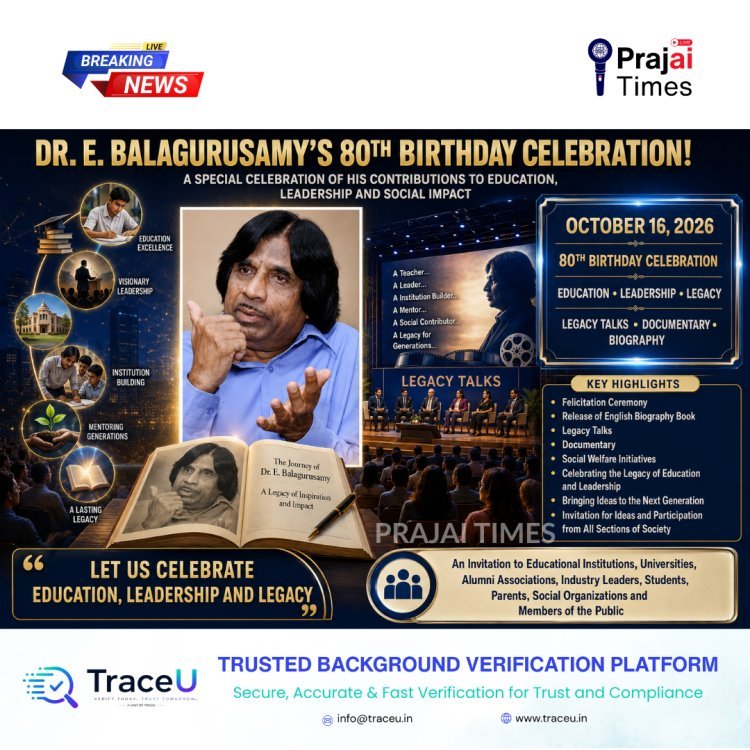Dr. E. Balagurusamy's 80th Birthday Celebration: Ideas Invited to Honour His Legacy