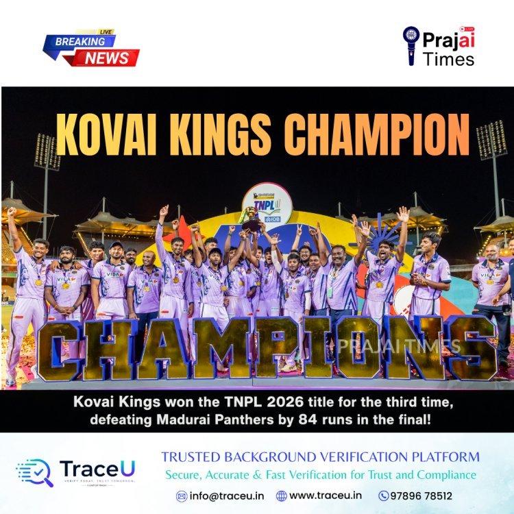 TNPL 2026: VIDA Kovai Kings Beat Madurai Panthers by 84 Runs to Win the Trophy for the Third Time!