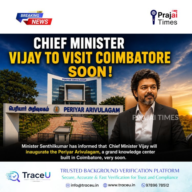 Tamil Nadu CM Vijay to Inaugurate Periyar Arivulagam in Coimbatore Soon