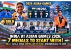 Asian Games 2026: India Wins Seven Medals, Including First Gold in Women’s Cricket