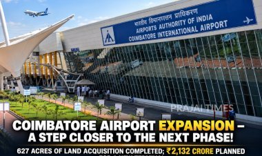 Coimbatore Airport Expansion Moves Forward with 627 Acres of Land Acquired
