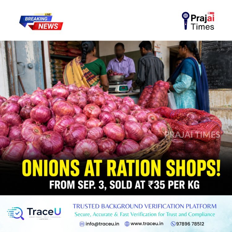 Onions at ₹35 per Kg in Ration Shops! – Sale Begins Across Urban Tamil Nadu from September 3