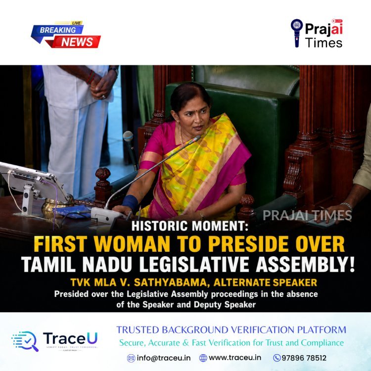 Historic Moment: First Woman to Preside Over Tamil Nadu Assembly Proceedings from the Speaker’s Chair