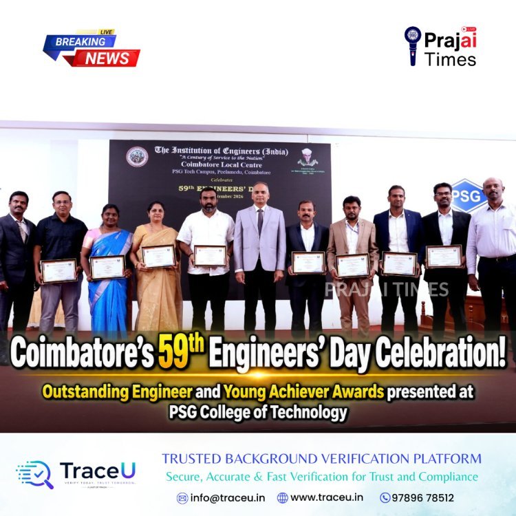 59th Engineers’ Day Celebrated in Coimbatore with Awards and Project Expos