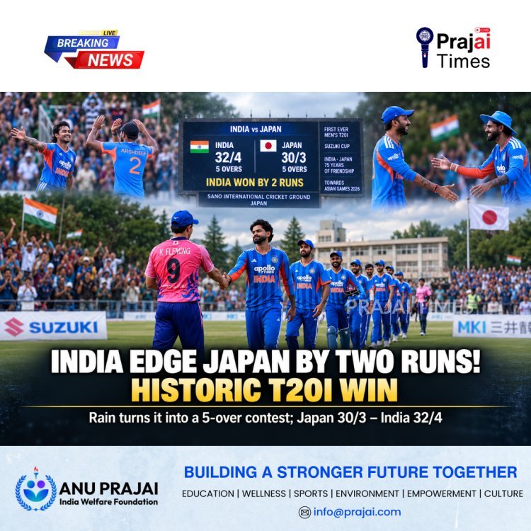 India Beat Japan by Two Runs in Historic First-Ever T20I