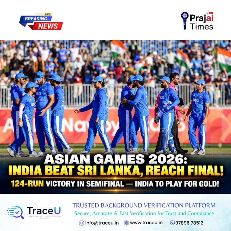 India Storm Into Asian Games 2026 Cricket Final After 124-Run Win Over Sri Lanka