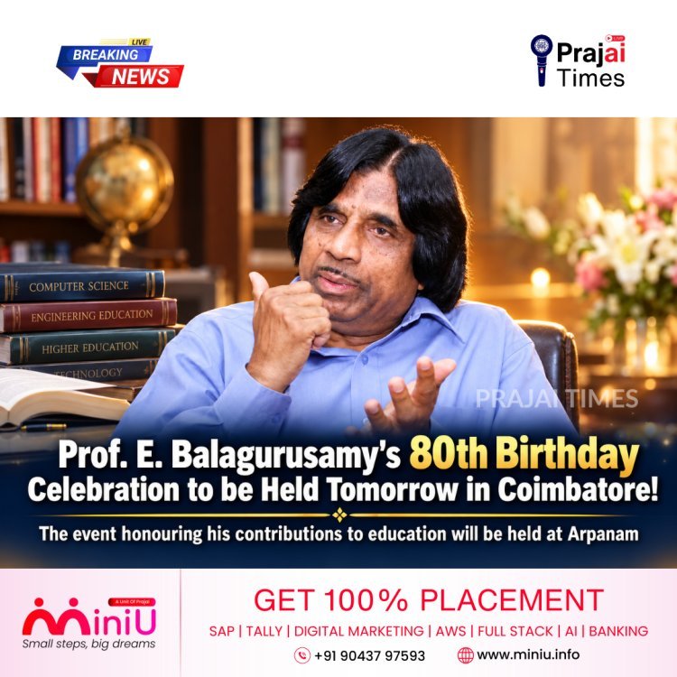 Prof. E. Balagurusamy to Celebrate His 80th Birthday on October 15 in Coimbatore