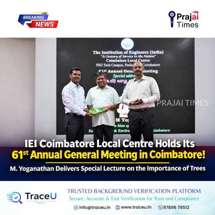M. Yoganathan Delivers Special Lecture at IEI Coimbatore's 61st AGM